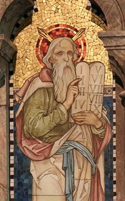 Moses, mosaic from the Church of St Oudoceus, Llandogo, Wales, 1889